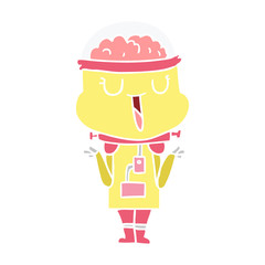 happy flat color style cartoon robot shrugging shoulders