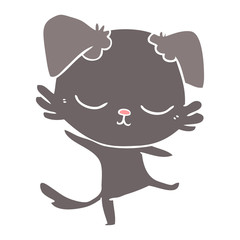 cute flat color style cartoon dog