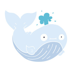 cartoon doodle sea whale