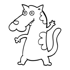 line drawing cartoon dog