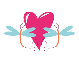 Dragonfly over heart