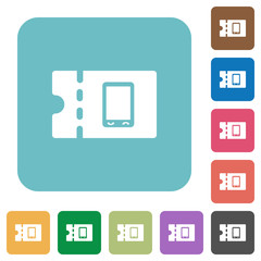 Mobile phone discount coupon rounded square flat icons