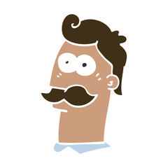 cartoon doodle man with moustache