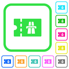 Obraz premium Highway fee discount coupon vivid colored flat icons