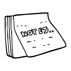 line drawing cartoon note pad