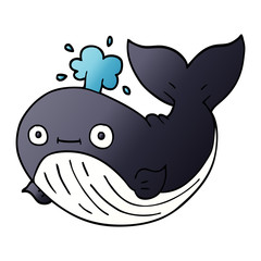 cartoon doodle whale