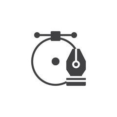 Pen tool cursor vector icon. filled flat sign for mobile concept and web design. Fountain pen nib simple solid icon. Edit graphics symbol, logo illustration. Pixel perfect vector graphics