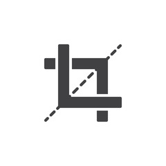 Crop tool vector icon. filled flat sign for mobile concept and web design. Frame solid icon. Symbol, logo illustration. Pixel perfect vector graphics