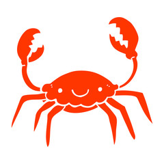 flat color style cartoon crab