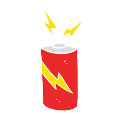 flat color illustration of a cartoon battery