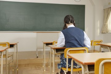 Obraz premium １人で勉強する女子高生