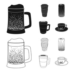 Vector design of drink and bar icon. Collection of drink and party stock symbol for web.