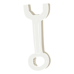 flat color illustration of a cartoon spanner