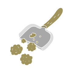 flat color illustration of a cartoon dust pan