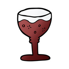 cartoon doodle glass of red wine