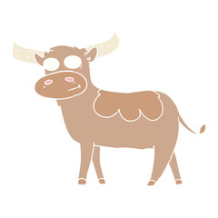 flat color style cartoon bull