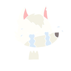 flat color style cartoon crying wolf