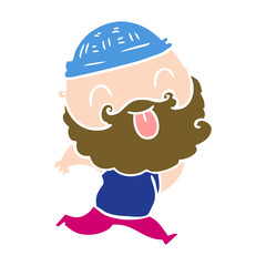 running man with beard sticking out tongue
