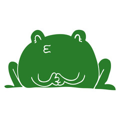 cute flat color style cartoon frog