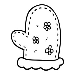 line drawing cartoon oven mitts