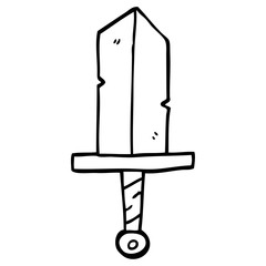 line drawing cartoon golden dagger