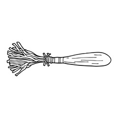 line drawing cartoon magic broom