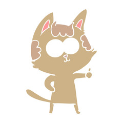 happy flat color style cartoon cat