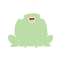 cute flat color style cartoon frog