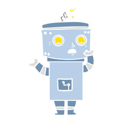 flat color style cartoon robot