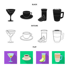 Fototapeta premium Vector design of drink and bar symbol. Collection of drink and party stock vector illustration.