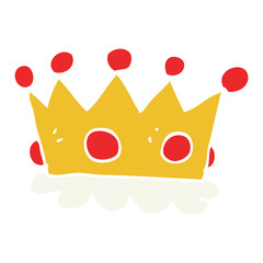 flat color illustration of a cartoon crown