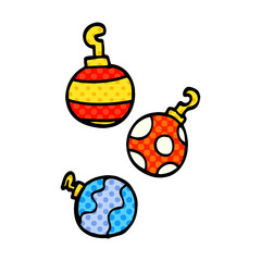 cartoon doodle xmas baubles