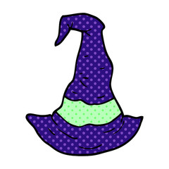 cartoon doodle witch hat