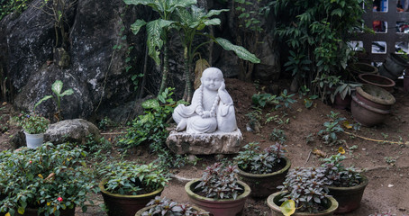 smiling Hotei close-up. Feng Shui magic..