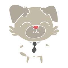 flat color style cartoon dog manager