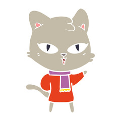 flat color style cartoon cat