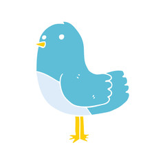 flat color style cartoon bird