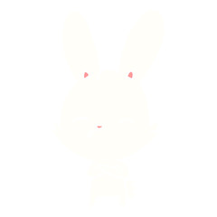 curious bunny flat color style cartoon