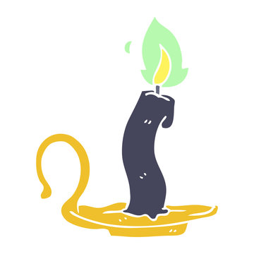 cartoon doodle burning halloween candle