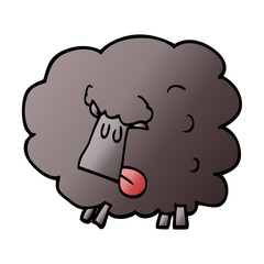 cartoon doodle black sheep