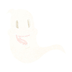 flat color style cartoon spooky ghost