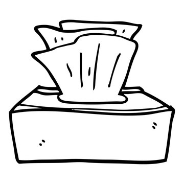 recommend clip art: line drawing cartoon box of tissues