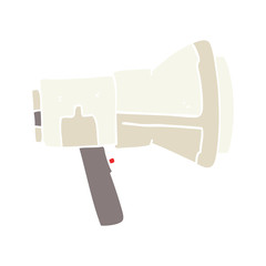 flat color illustration of a cartoon megaphone