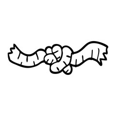 line drawing cartoon rope knot