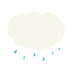 flat color style cartoon rain cloud