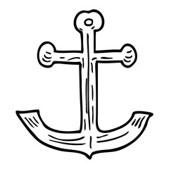 line drawing cartoon ships anchor