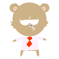 bear boss flat color style cartoon