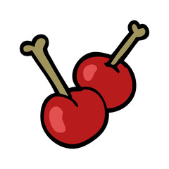 cartoon doodle cherries
