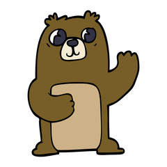 cartoon doodle wide eyed bear