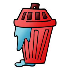 cartoon doodle waste bin